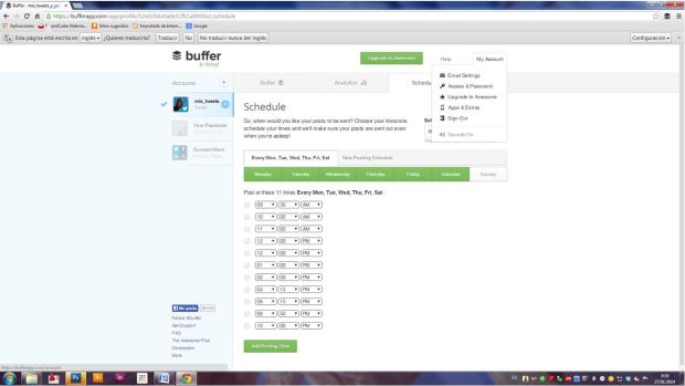 Cómo programar tuits con Buffer