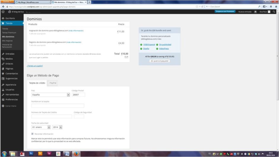 Wordpress desde cero - El Escritorio y la Tienda
